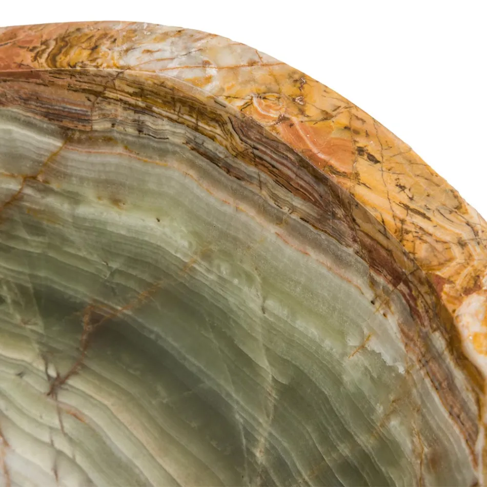 Lavatório de bancada em pedra ônix Leila, peça única feita à mão Viadurini