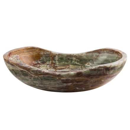 Lavatório de bancada em pedra ônix Leila, peça única feita à mão Viadurini