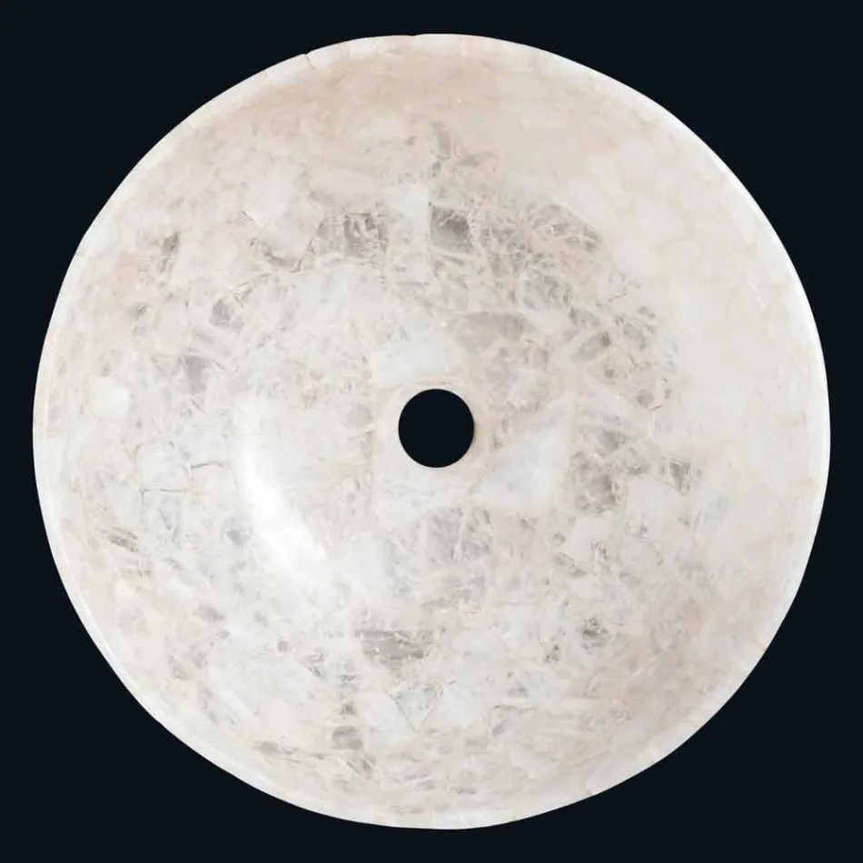 Lavatório de bancada de cristal de quartzo de Tala, peça única feita à mão Viadurini