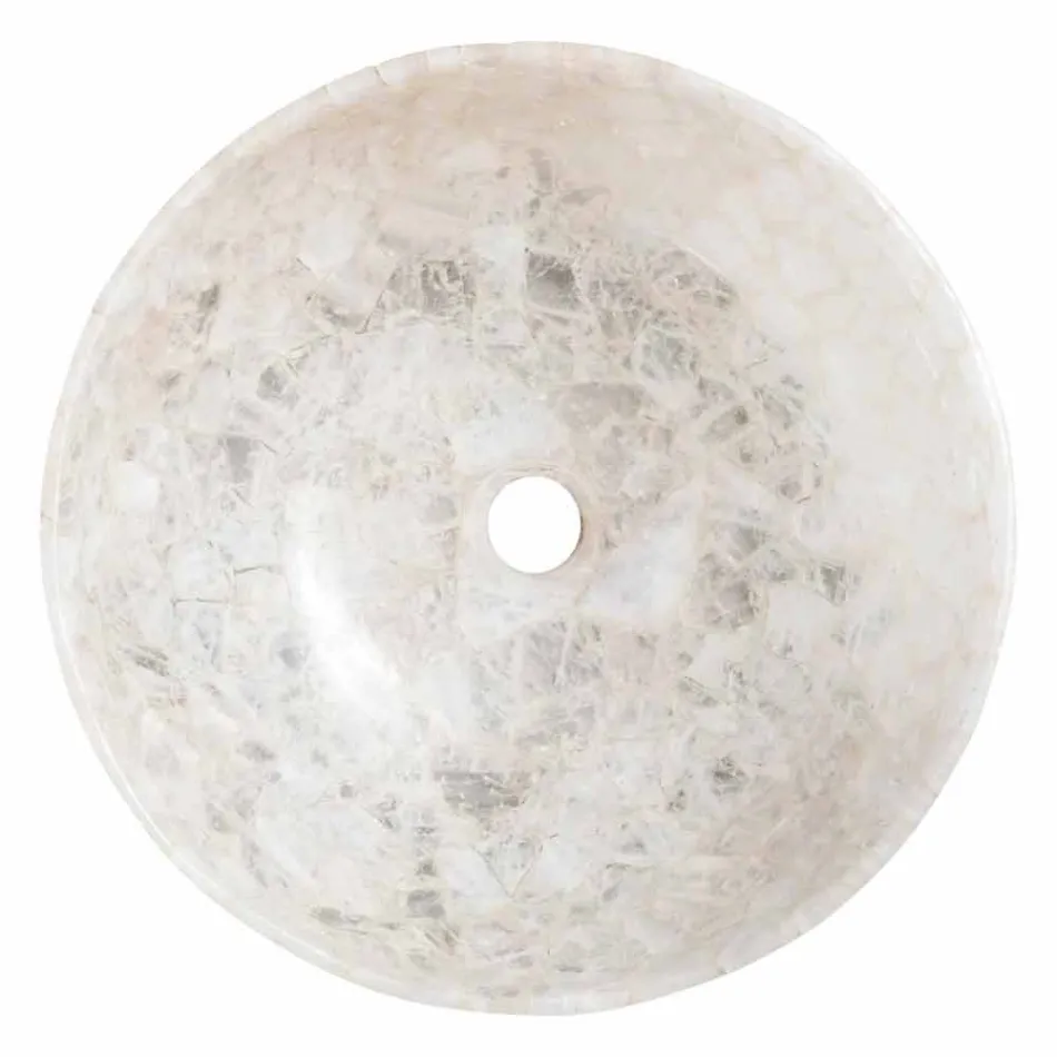 Lavatório de bancada de cristal de quartzo de Tala, peça única feita à mão Viadurini