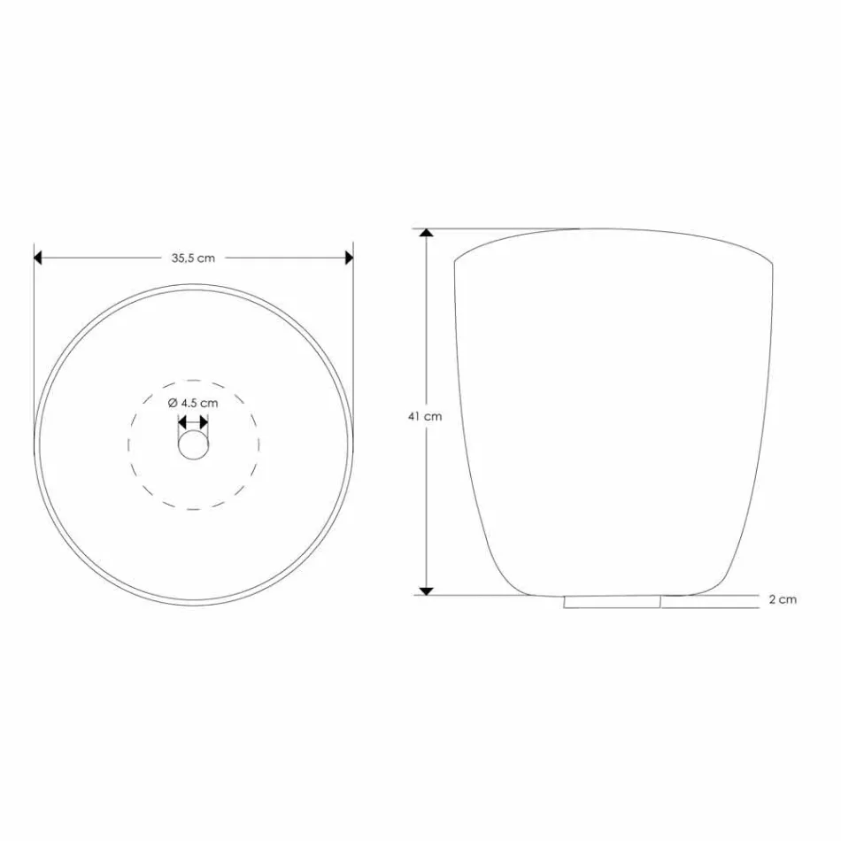 Lavatório de bancada em resina e pós minerais em forma de balde - Balde Viadurini