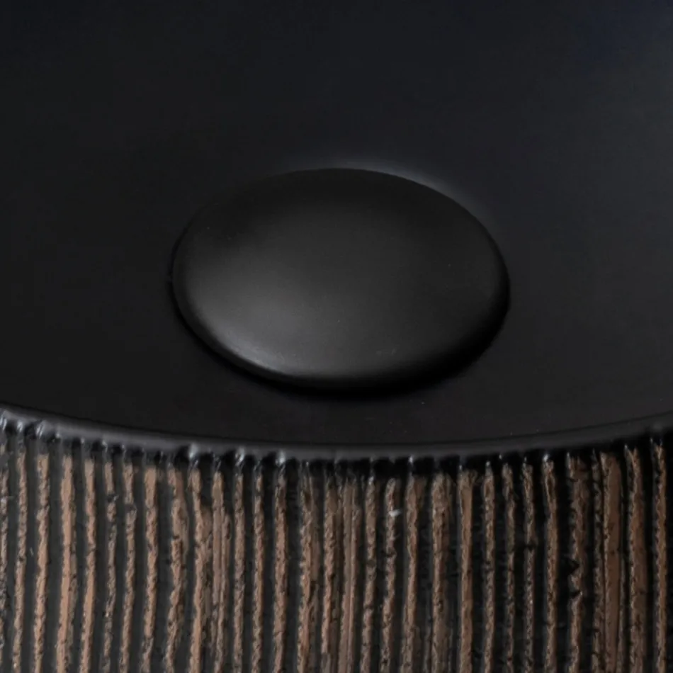 Lavatório de bancada Balance, em terra vermelha natural, com acabamento manual. Viadurini