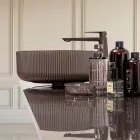 Pia de bancada em vidro veneziano revestido com resina e pintado - Excelsior Viadurini