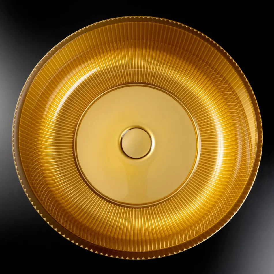 Pia de bancada em vidro veneziano revestido com resina e pintado - Excelsior Viadurini