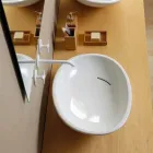 Lavatório de cerâmica design inclinado fabricado na Itália Glossy Viadurini