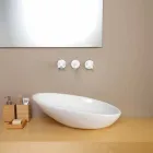 Lavatório de cerâmica design inclinado fabricado na Itália Glossy Viadurini