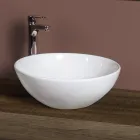 Pia de bancada oval em cerâmica com design moderno - Papavero Viadurini