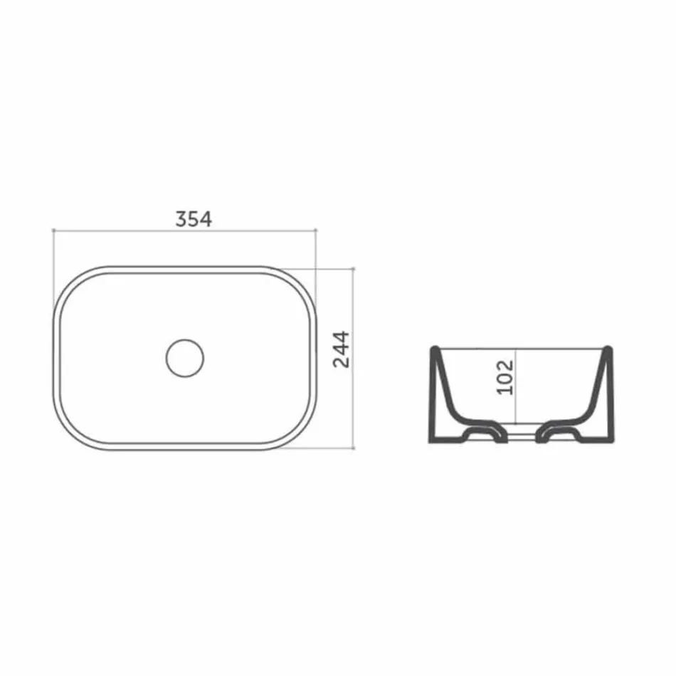 L35 cm Made in Italy Lavatório de apoio de cerâmica Leivi Viadurini
