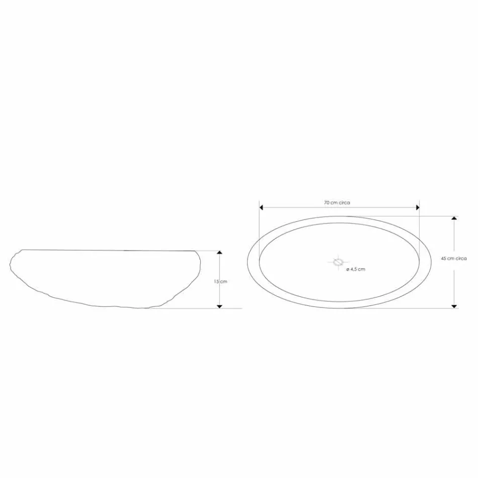 Lavatório de Bancada Feito à Mão em Pedra do Rio - Aurea Viadurini