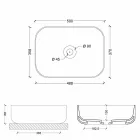 Lavatório moderno de bancada em cerâmica branca ou colorida Star 50x37 cm Viadurini