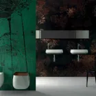 Lavatório de bancada de cerâmica moderna L 60cm made in Italy, Gaiola Viadurini