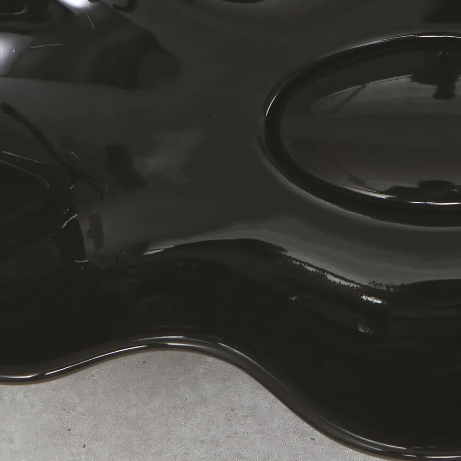 Lavatório de bancada moderno em cerâmica brilhante Made in Italy - Cube Viadurini