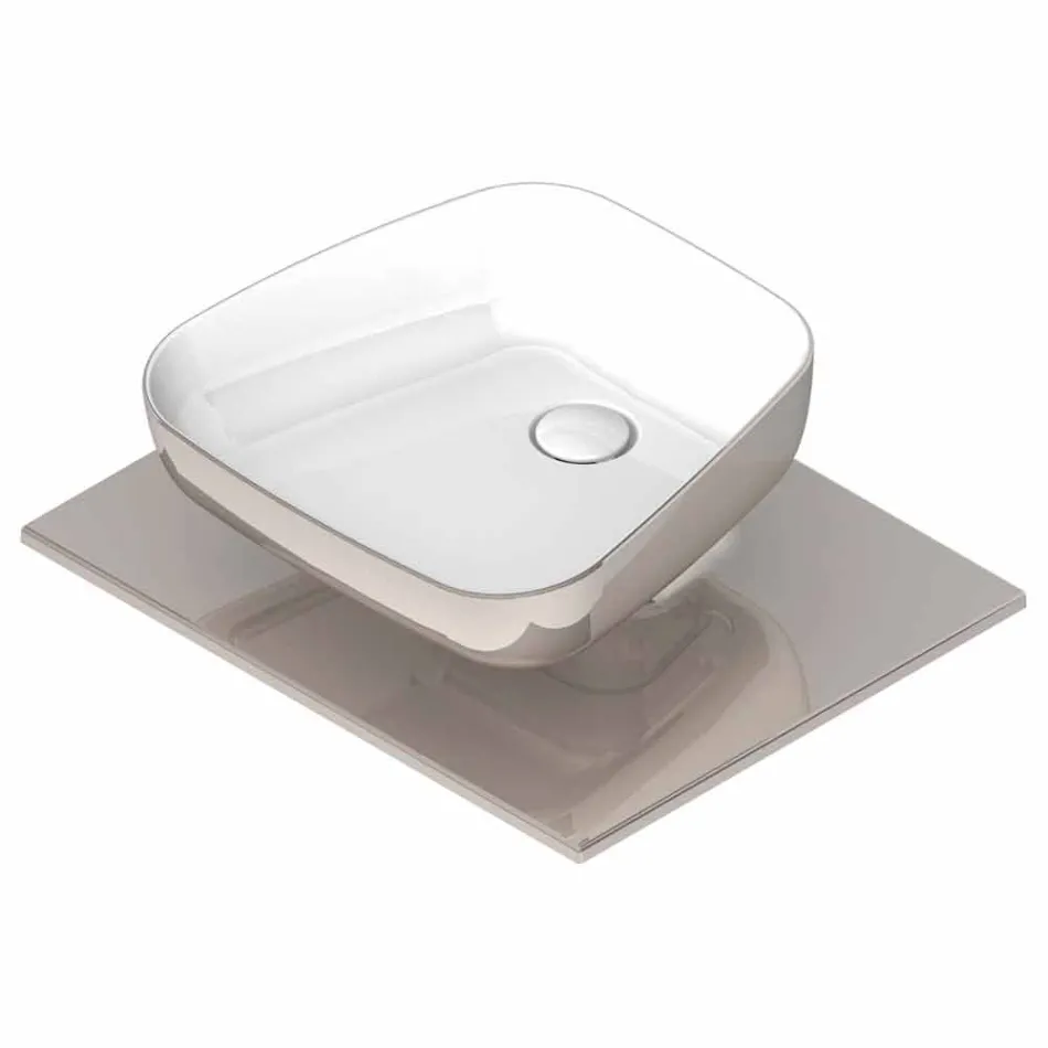 Lavatório de cerâmica moderna de bancada em Itália, Reale Viadurini