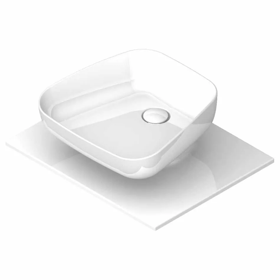 Lavatório de cerâmica moderna de bancada em Itália, Reale Viadurini