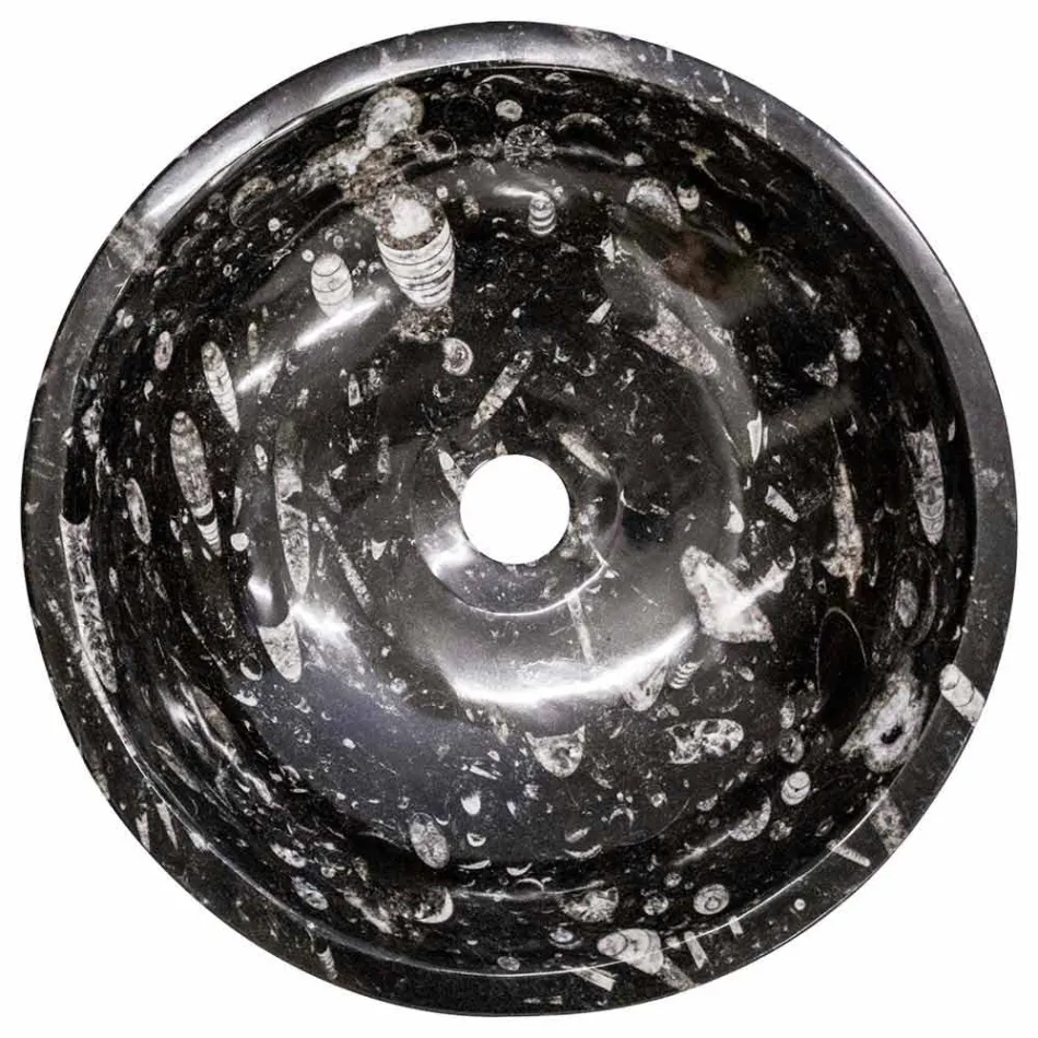 Lavatório de apoio de mármore moderno com fósseis - Mesagne Viadurini