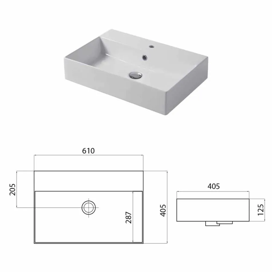 Projeto bancada ou lavatório de parede em cerâmica colorida Leivi Viadurini