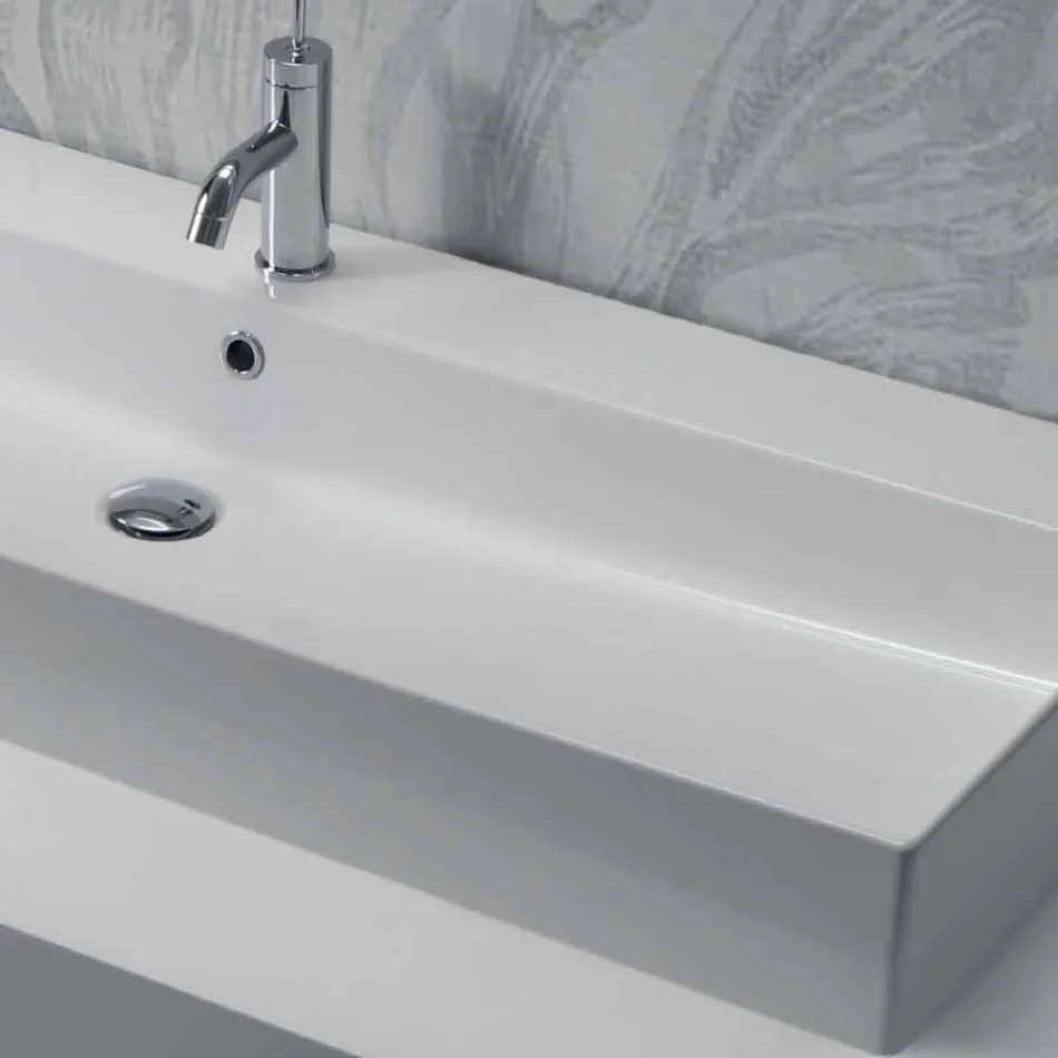 Inclinada ou lavatório de parede em cerâmica colorida ou branco Leivi Viadurini