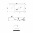 Lavatório de apoio retangular de cerâmica fabricado em Itália - Act Viadurini