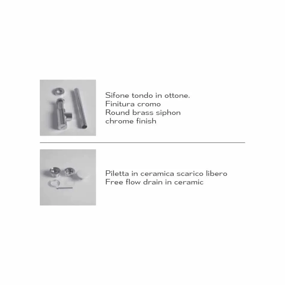 Lavatório de apoio retangular de cerâmica fabricado em Itália - Act Viadurini