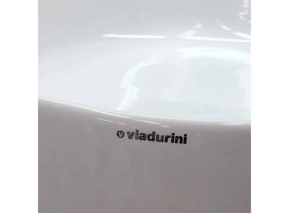 Lavatório de apoio oval com design moderno fabricado na Itália - Dable Viadurini