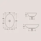 Lavatório oval de bancada em cerâmica brilhante Made in Italy - Ferry Viadurini