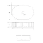 Lavatório de bancada oval para banheiro em mármore branco - Cunzite Viadurini