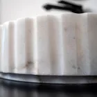 Lavatório de bancada oval para banheiro em mármore branco - Cunzite Viadurini