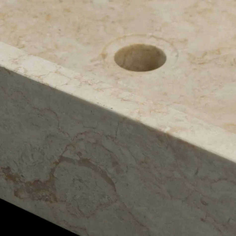 Lavatório de apoio branco em pedra natural Jef, peça única Viadurini