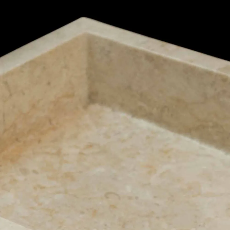 Lavatório de apoio branco em pedra natural Jef, peça única Viadurini