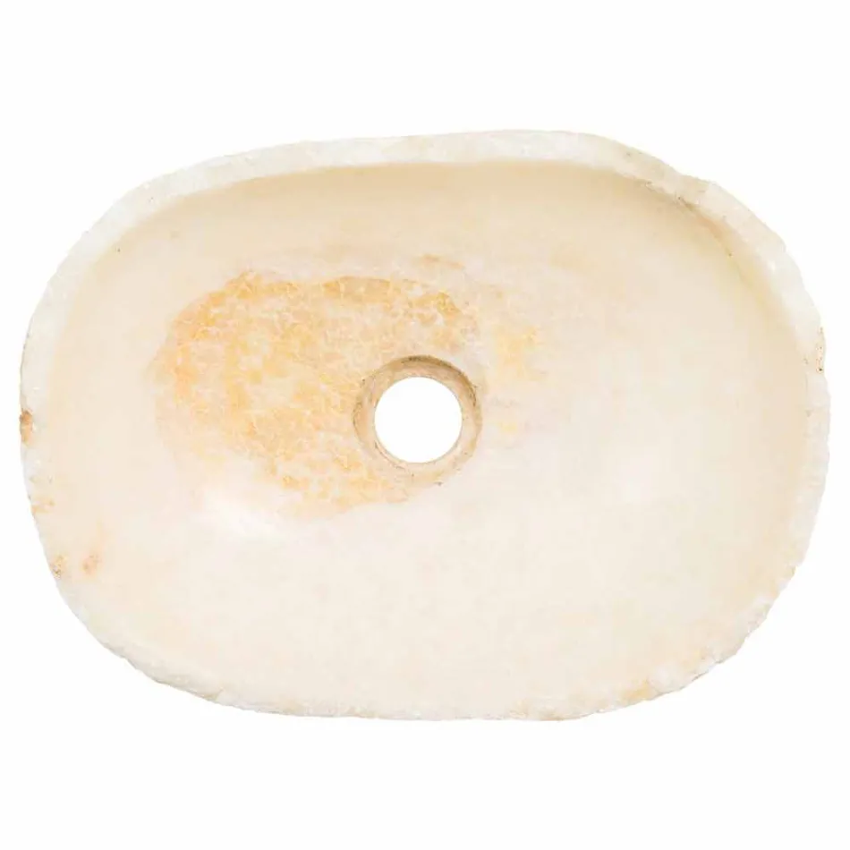 Lavatório de bancada feito à mão de pedra ônix - Barolo Viadurini