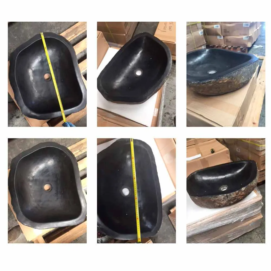 Misturador de lavatório de bancada em basalto Hassan Viadurini