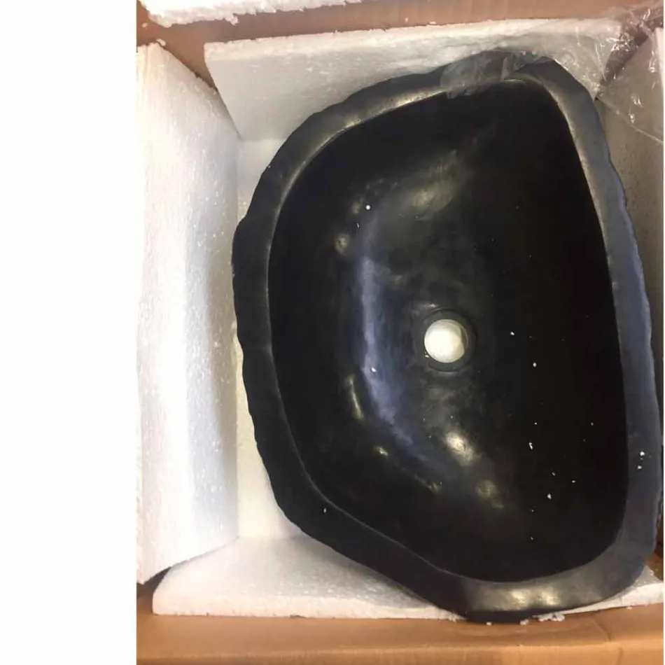 Misturador de lavatório de bancada em basalto Hassan Viadurini