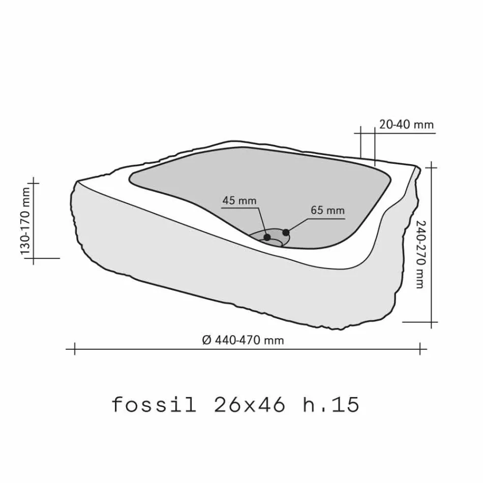Parte de apoio da bancada Goo fóssil de madeira Viadurini