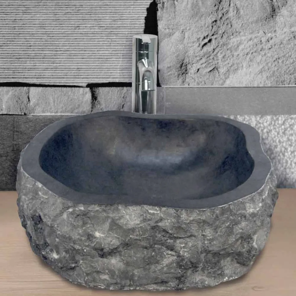 Suporte para bancada em mármore preto Mumbai Viadurini