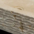 Lavatório único pedaço de pedra natural Hydro White Viadurini