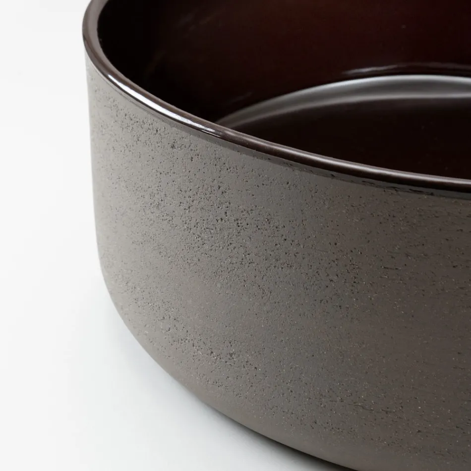 Lavatório de bancada feito de barro natural com diversos acabamentos - Balance Viadurini