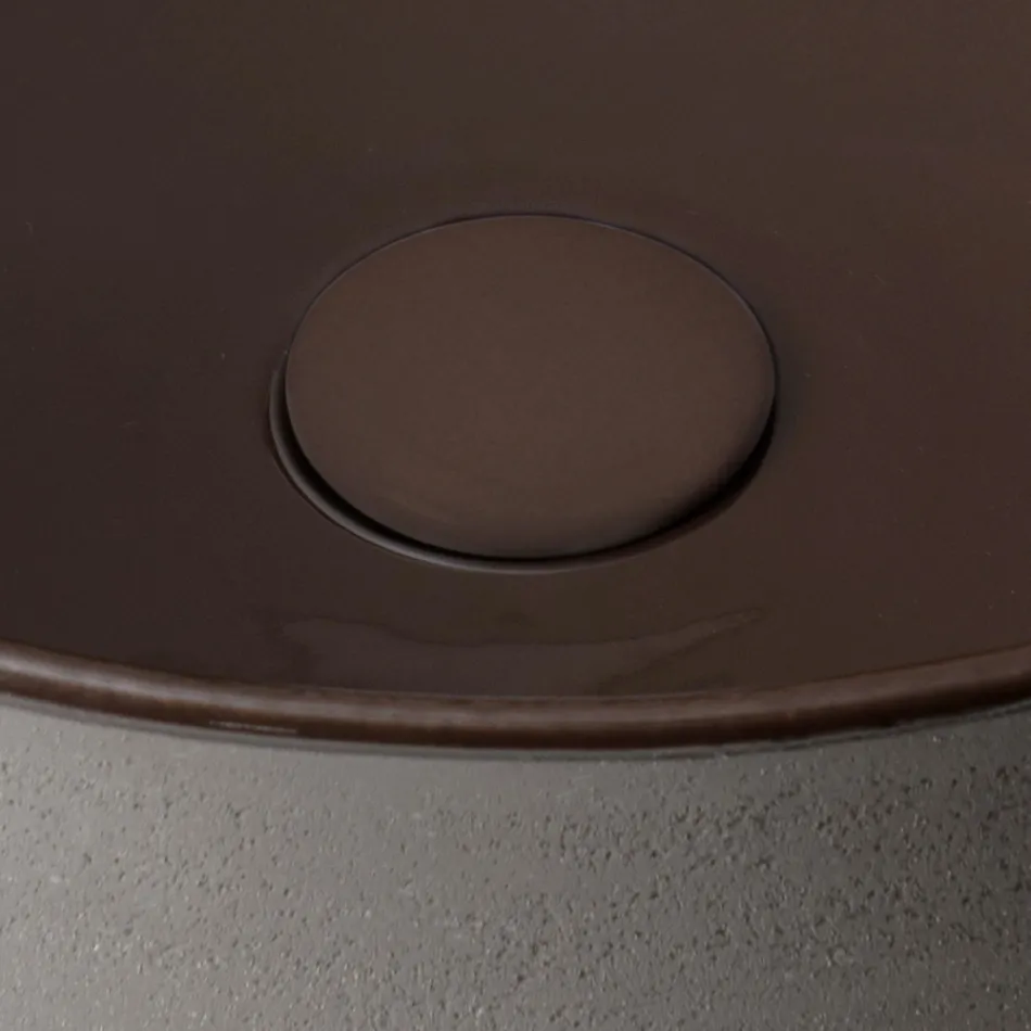 Lavatório de bancada feito de barro natural com diversos acabamentos - Balance Viadurini