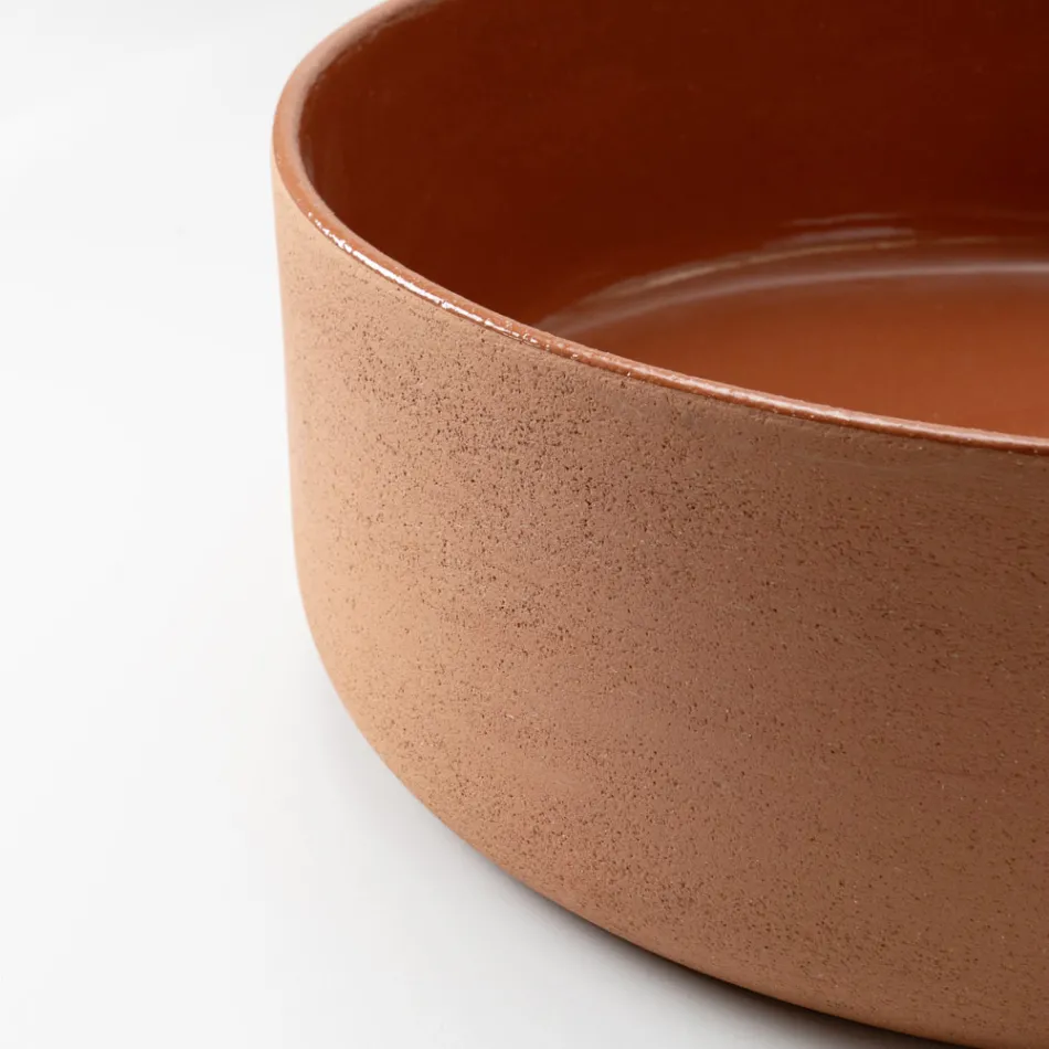 Lavatório de bancada feito de barro natural com diversos acabamentos - Balance Viadurini