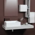 Lavatório retangular de cerâmica com design moderno - Papavero Viadurini