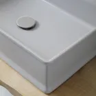 Lavatório retangular de bancada em Matt Ceramic Made in Italy - Debora Viadurini