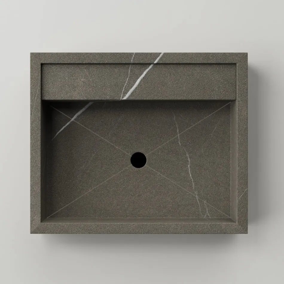 Lavatório de apoio retangular em grés porcelânico Made in Italy - Cervia Viadurini