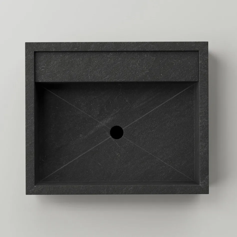 Lavatório de apoio retangular em grés porcelânico Made in Italy - Cervia Viadurini