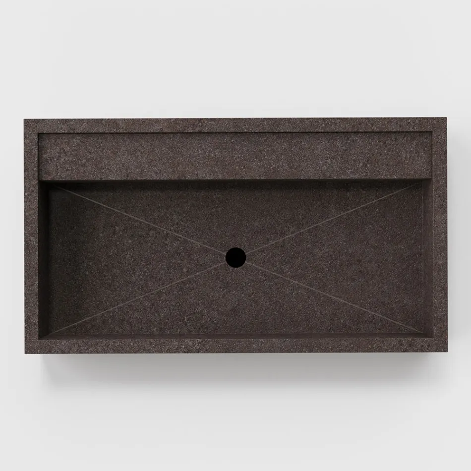 Lavatório de apoio retangular em grés porcelânico Made in Italy - Cervia Viadurini