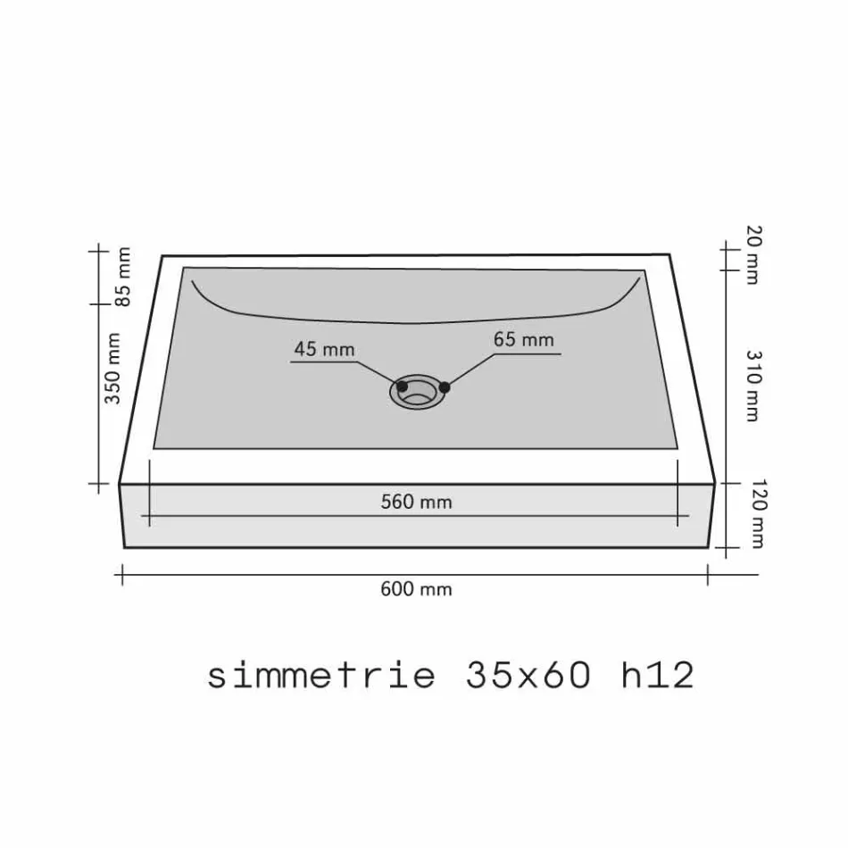 Suporte de bancada Retangular Pedra Natural Preto Satun Viadurini