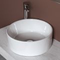 Lavatório de bancada redondo em cerâmica branca com design moderno - Papavero