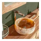 Lavatório Redondo de Bancada em Pure Onyx Unique Design - Ramiro Viadurini