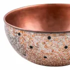 Lavatório de apoio redondo em cobre feito à mão, Murello Viadurini