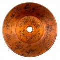 Lavatório de bancada redondo artesanal em cobre, Palosco, peça única