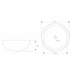 Lavatório Redondo de Bancada Feito à Mão em Mármore Branco - Linho Viadurini