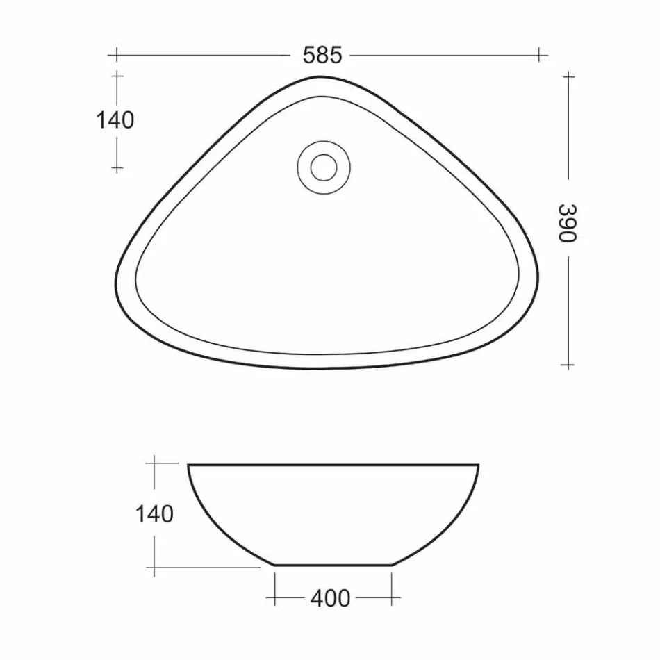 Lavatório de apoio em cerâmica branca, fabricado em Itália - Hamburgo Viadurini